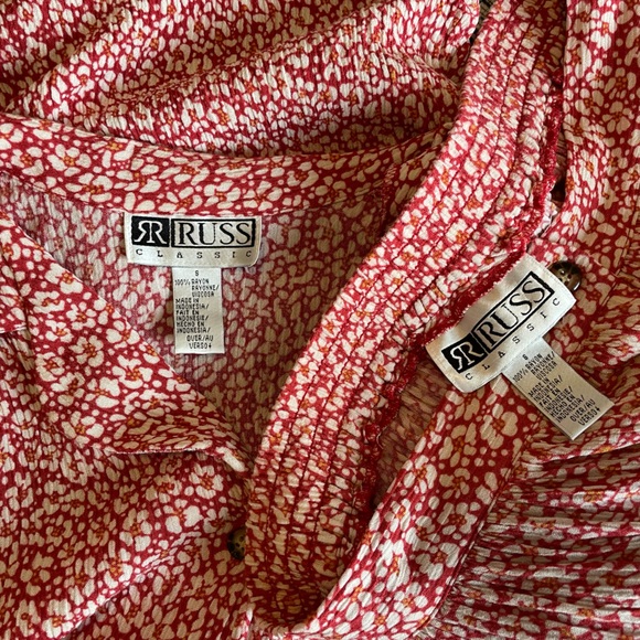 Vintage Russ Floral Matching Button up short sleeve blouse and midi maxi skirt - Picture 2 of 11